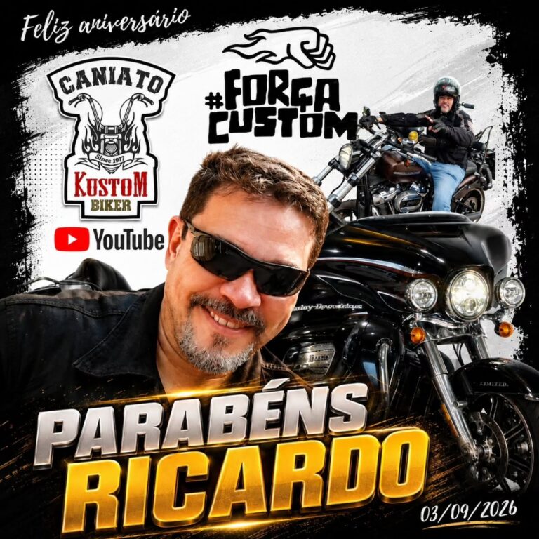 🎉🏍️ FELIZ ANIVERSÁRIO, RICARDO CANIATO! 🏍️🎉 Hoje é dia de celebrar nosso irmão e membro do projeto FORÇA CUSTOM, Ricardo Caniato, do canal C…
