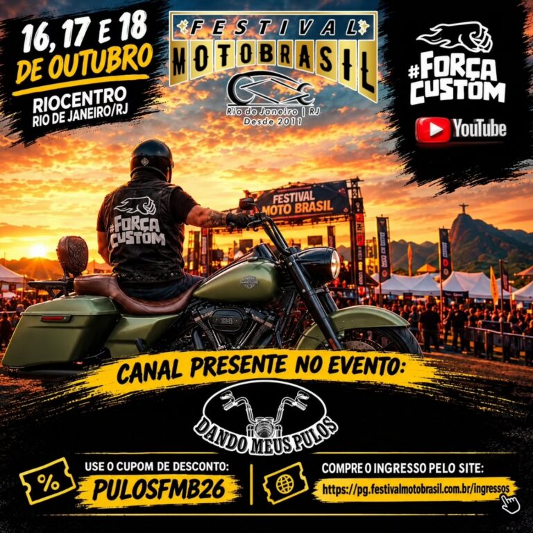 🏍️🔥 **FORÇA CUSTOM PRESENTE NO FESTIVAL MOTO BRASIL!** 🔥🏍️ O projeto **FORÇA CUSTOM** estará representado pelo canal membro **DANDO MEUS PUL…